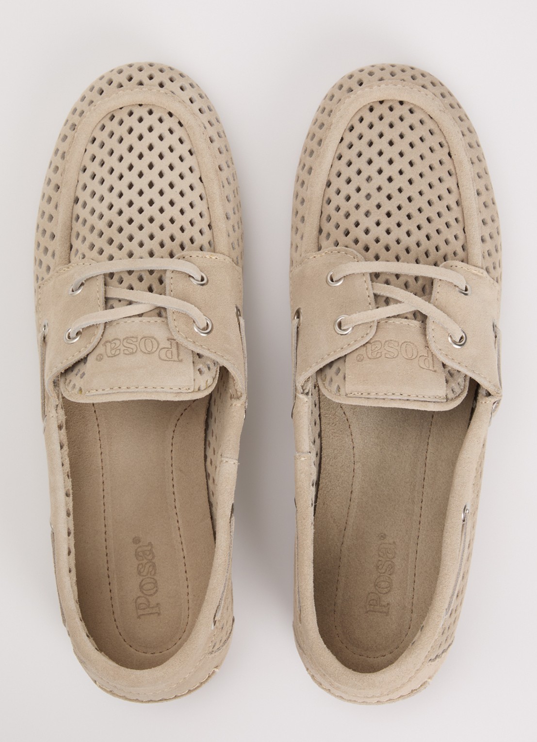 Posa Bootschoen van suède - detail 3 beige
