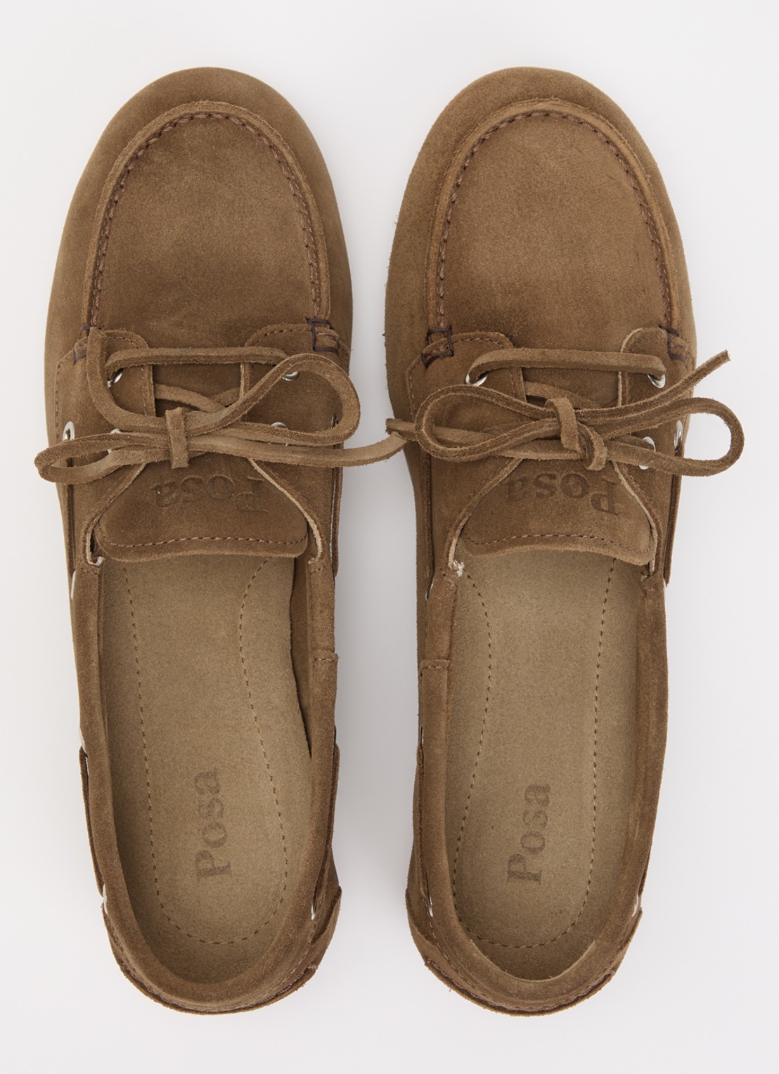 Posa Bootschoen van suède - detail 2 taupe