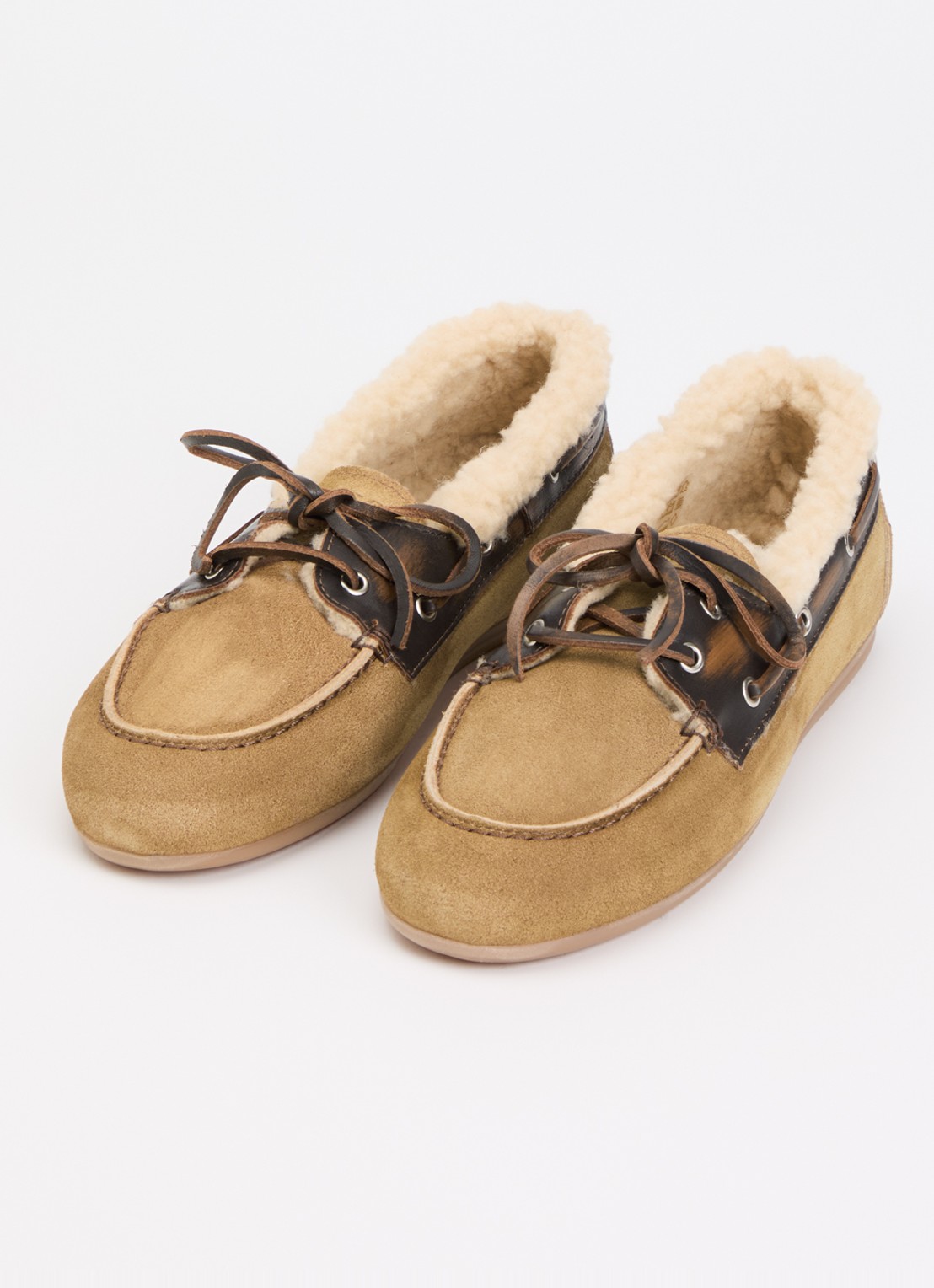 Posa Bootschoen van suède - detail beige
