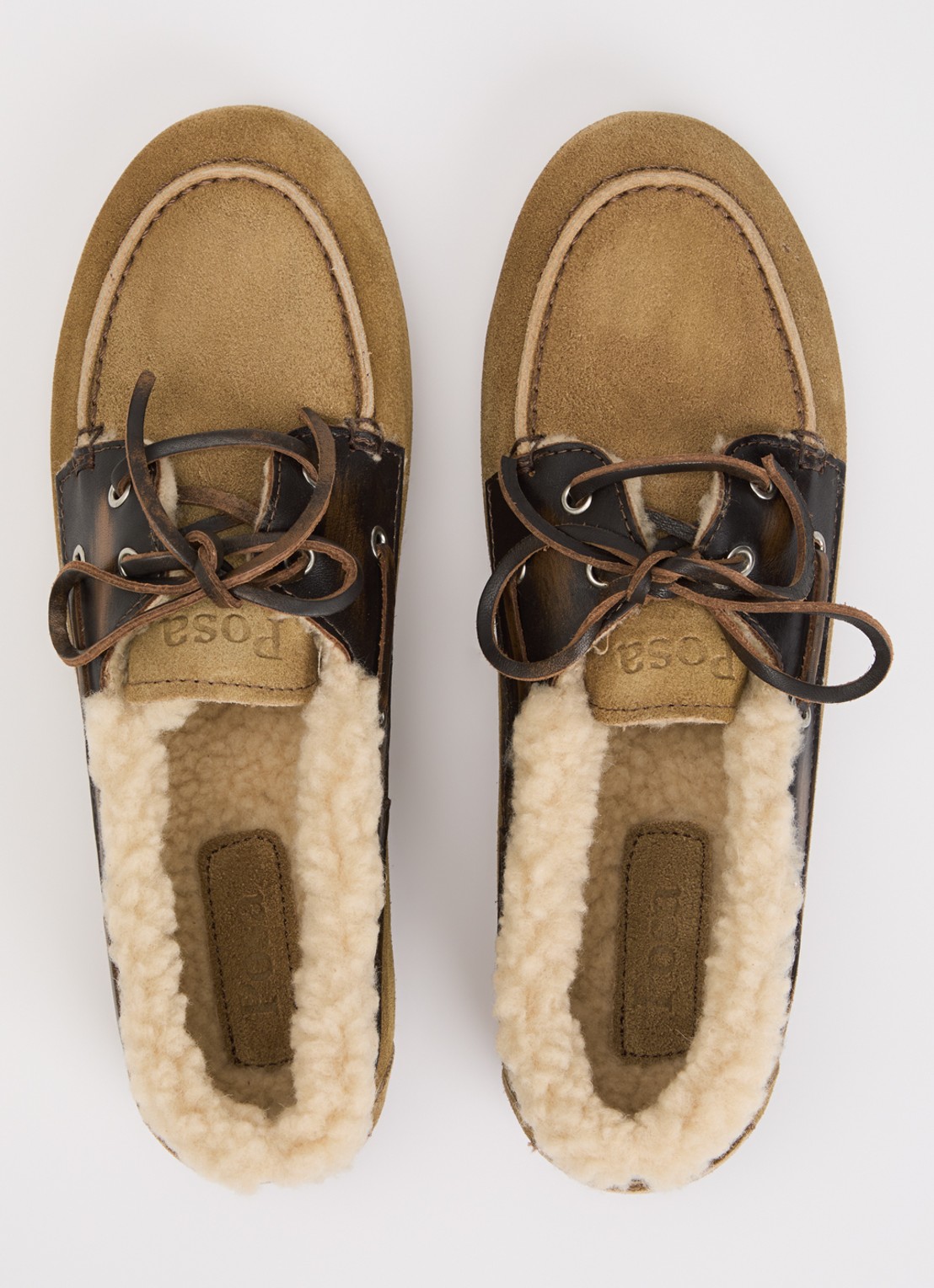 Posa Bootschoen van suède - detail 2 beige