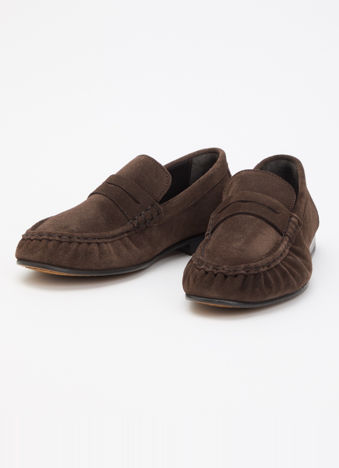 Posa Loafer van suède - detail 3 donkerbruin