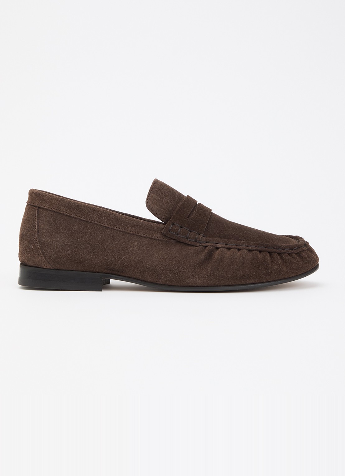 Posa Loafer van suède - voorkant 2 donkerbruin