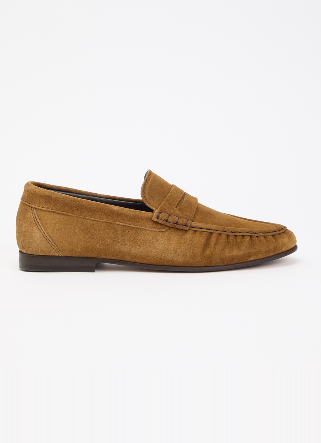Posa Loafer van suède - voorkant 2 cognac