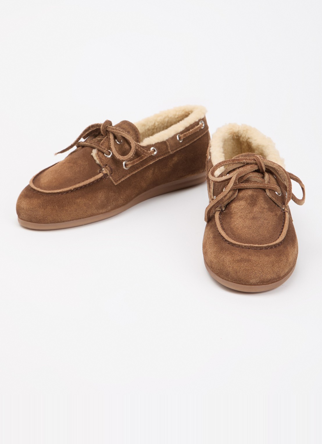 Posa Mocassin van suède met details van imitatiebont - detail 2 bruin
