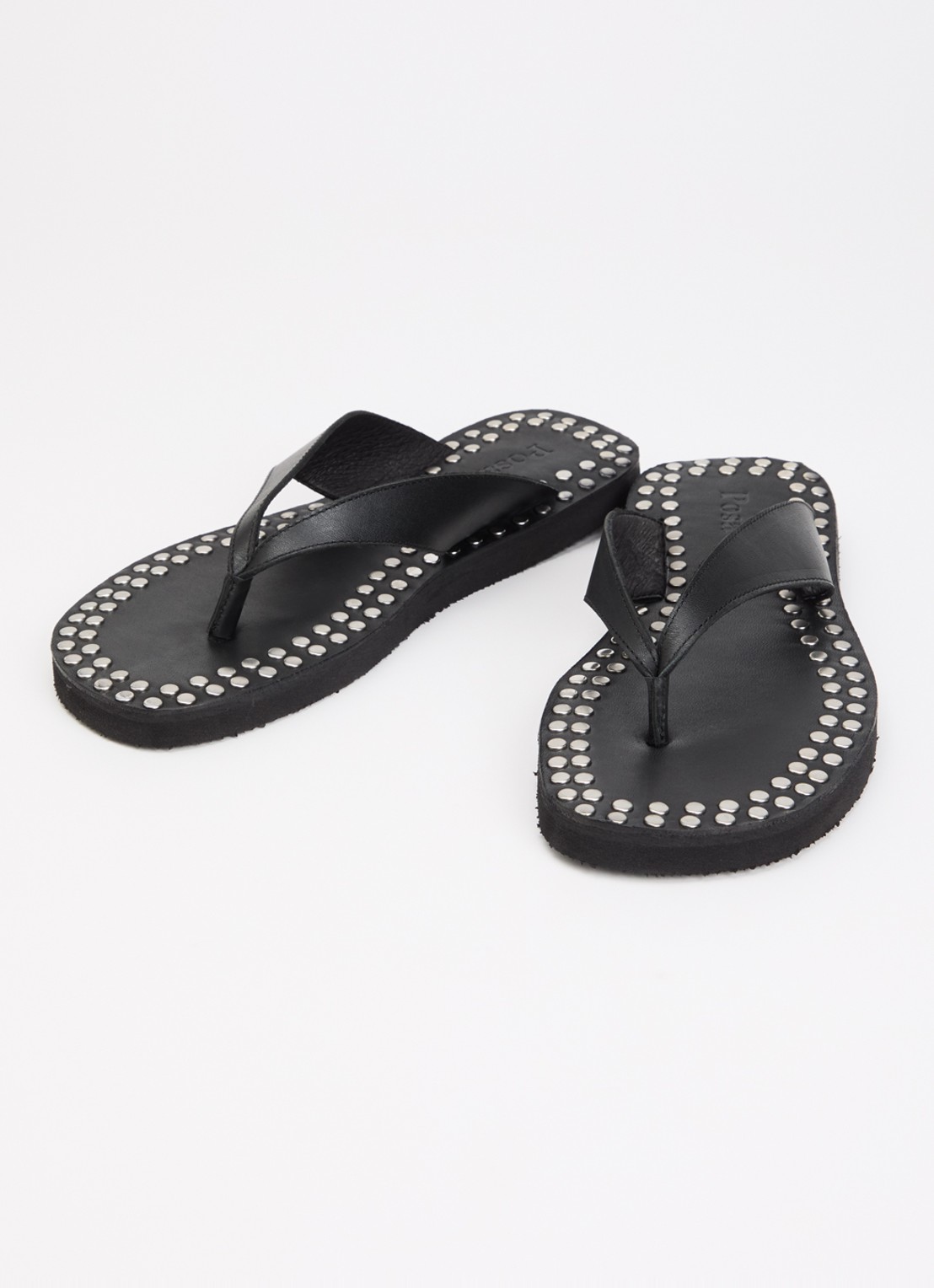 Posa Mosaic slipper van leer - detail 2 zwart