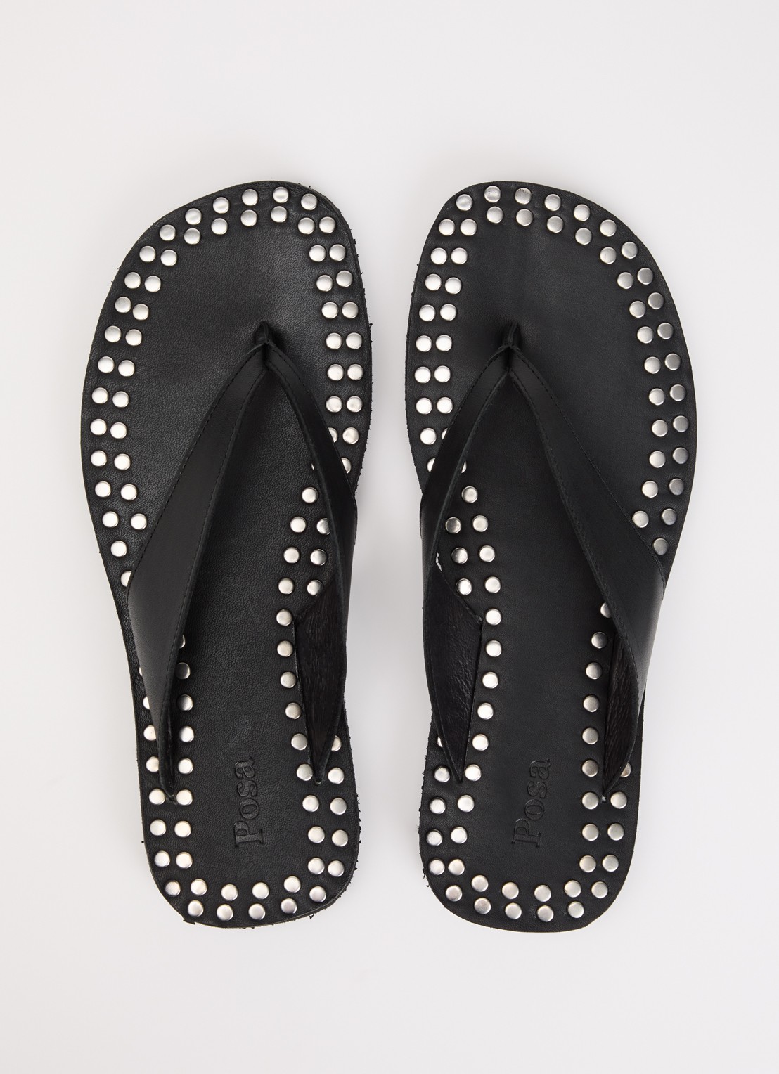 Posa Mosaic slipper van leer - detail 3 zwart