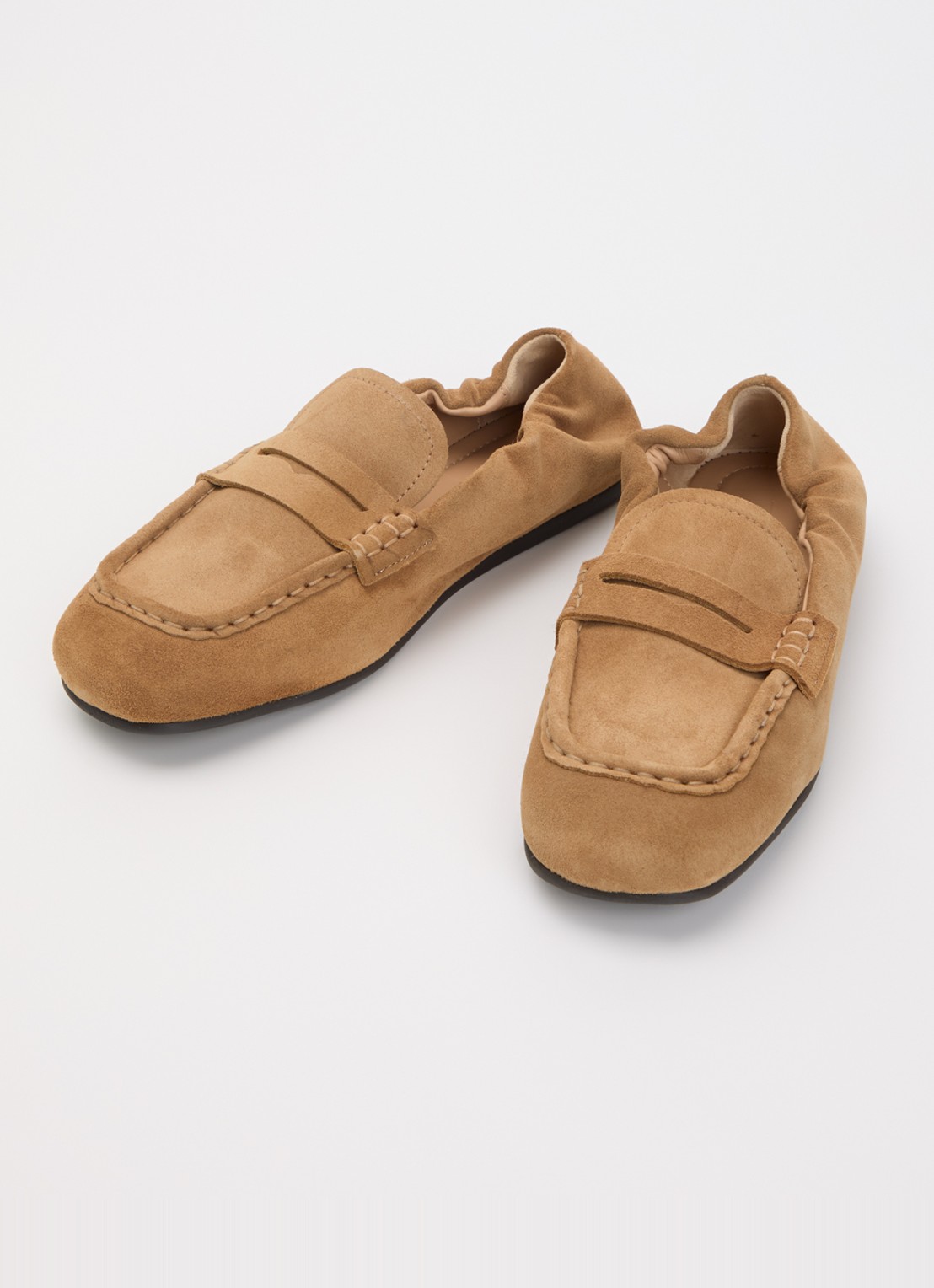 Posa Penny loafer van suède - detail 2 camel