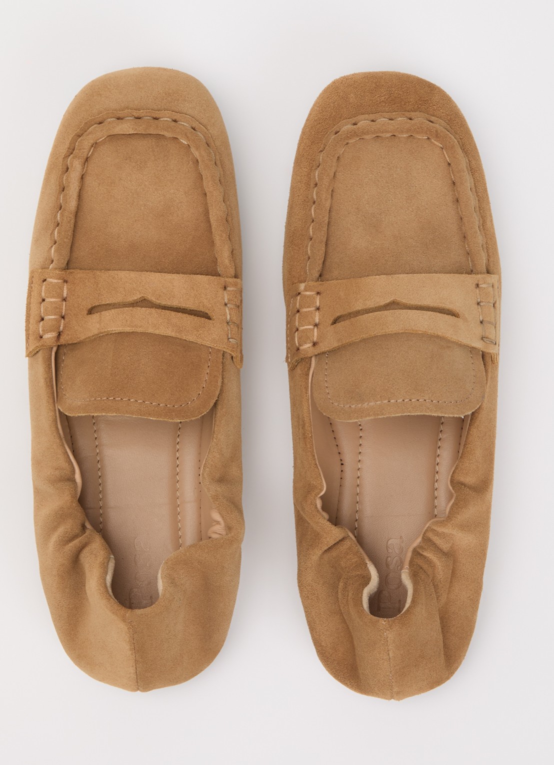 Posa Penny loafer van suède - detail 3 camel