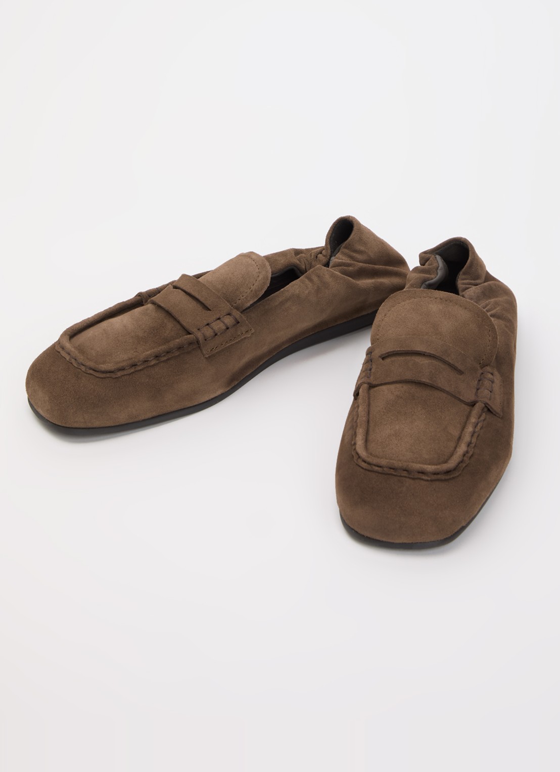 Posa Penny loafer van suède - detail bruin
