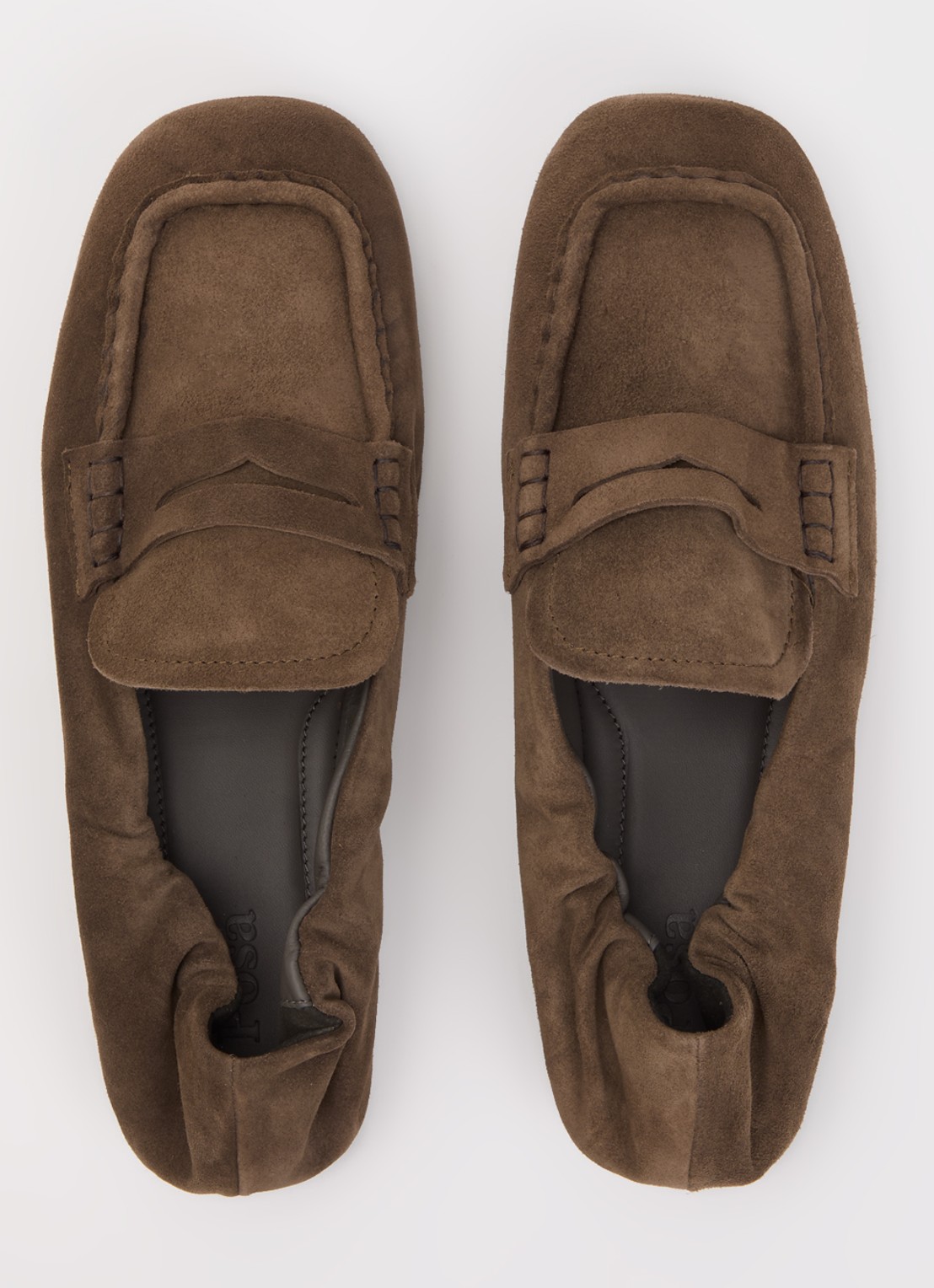 Posa Penny loafer van suède - detail 2 bruin