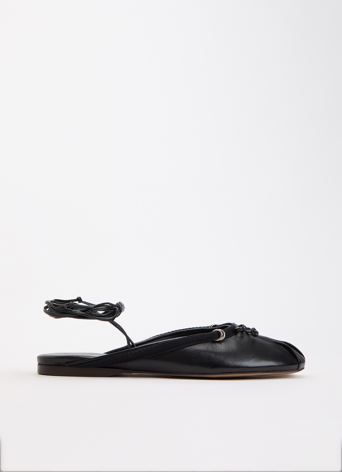 Posa Vita ballerina van leer - voorkant 4 zwart