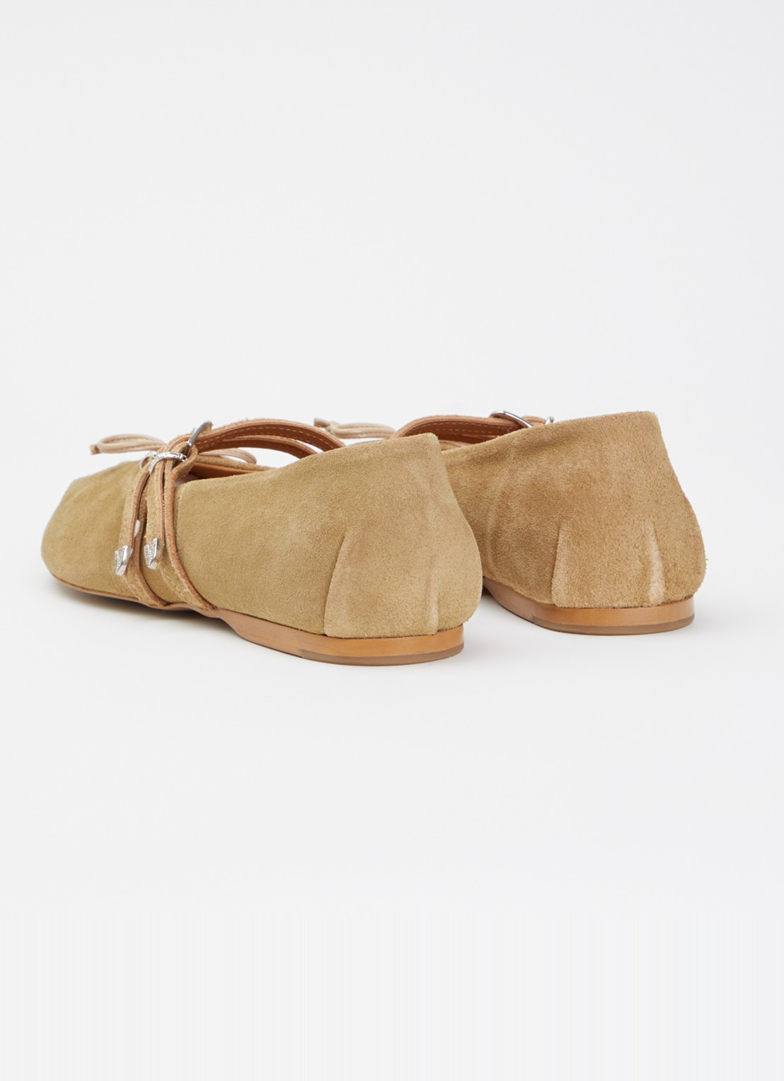Posa Vita ballerina van suède - achterkant khaki