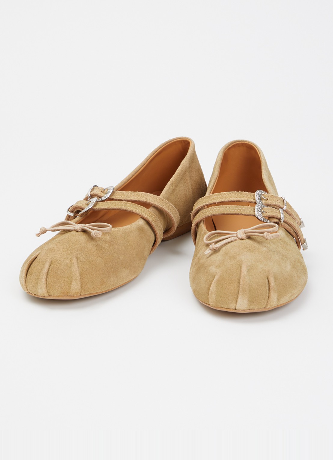 Posa Vita ballerina van suède - detail 2 khaki