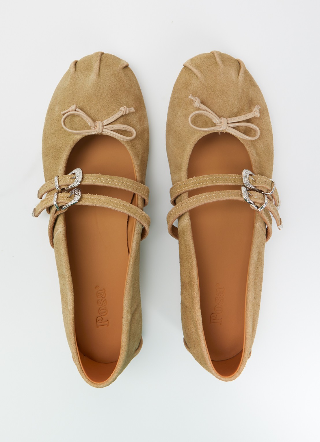 Posa Vita ballerina van suède - detail 3 khaki