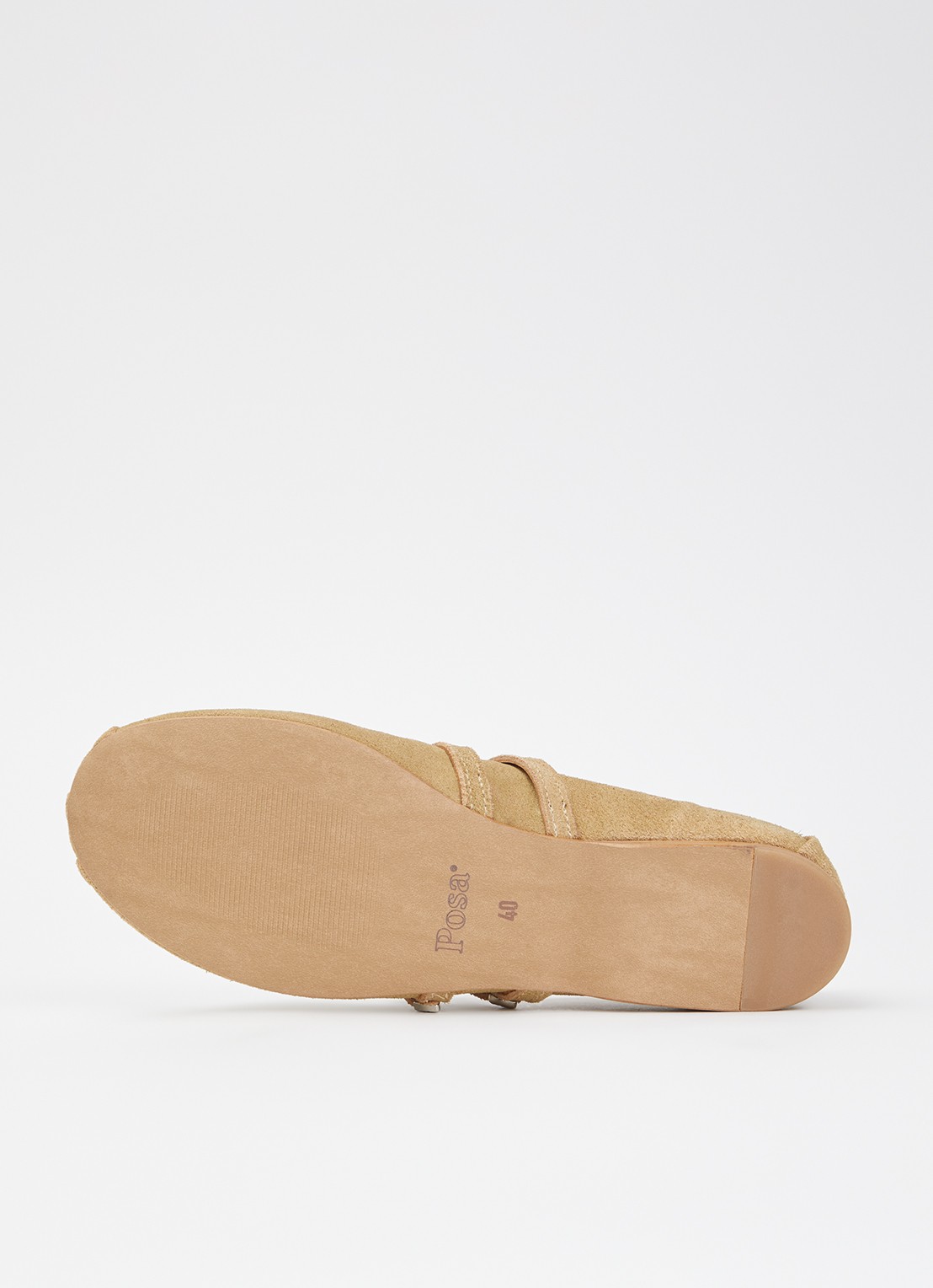 Posa Vita ballerina van suède - detail 4 khaki