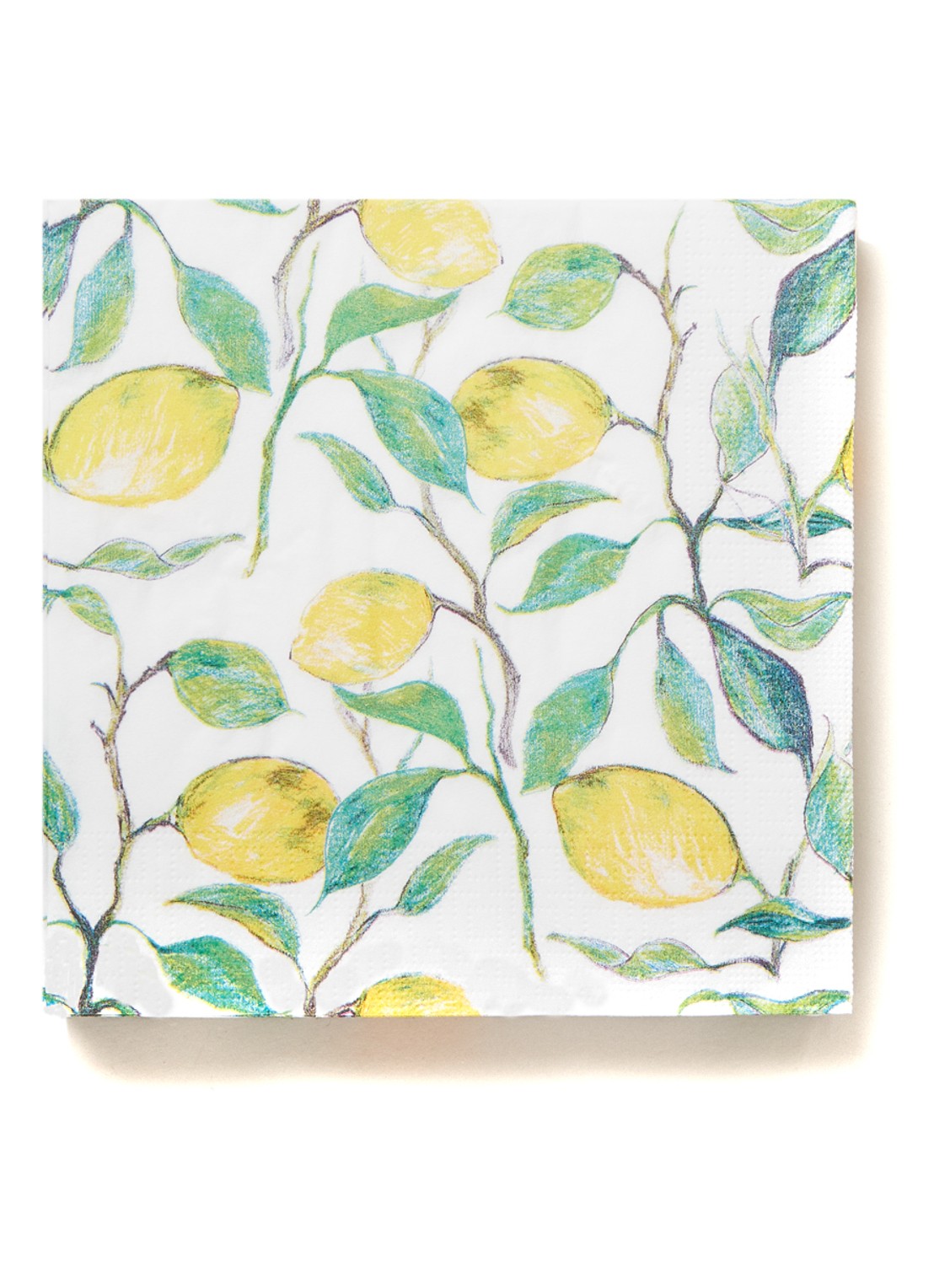 ppd Beautiful Lemons servetten 33 x 33 cm - voorkant gebroken wit