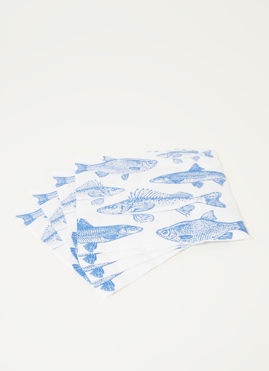 ppd Graphic Fishes Marine servetten 33 x 33 cm - detail blauw