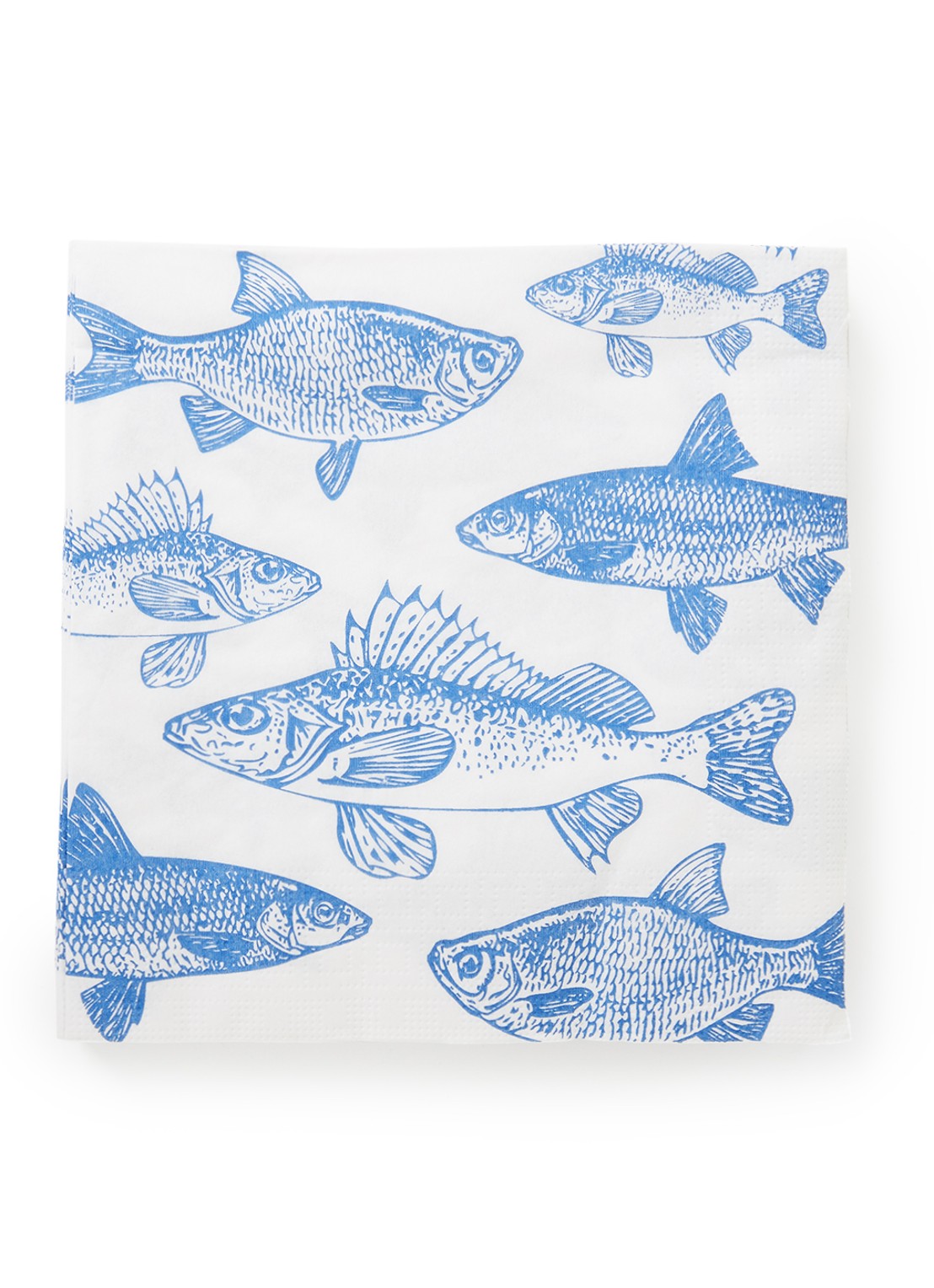 ppd Graphic Fishes Marine servetten 33 x 33 cm - voorkant 2 blauw