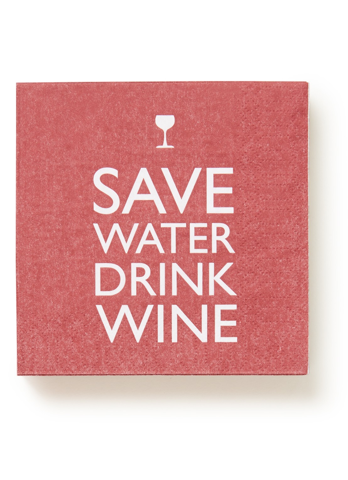 ppd Save Water Drink Wine servetten 25 x 25 cm - voorkant steenrood