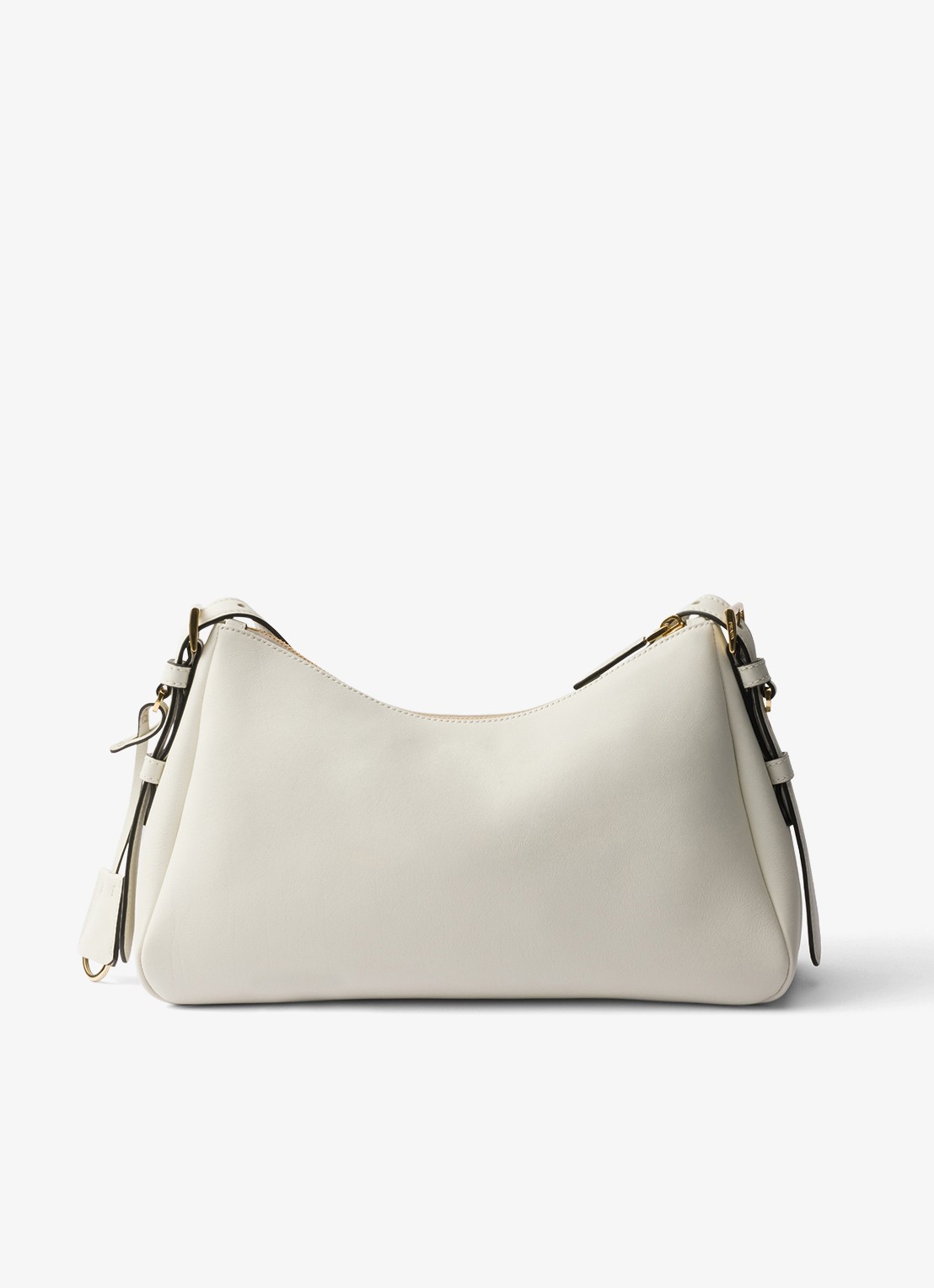 Prada Aimée Medium schoudertas van leer - achterkant 5 gebroken wit