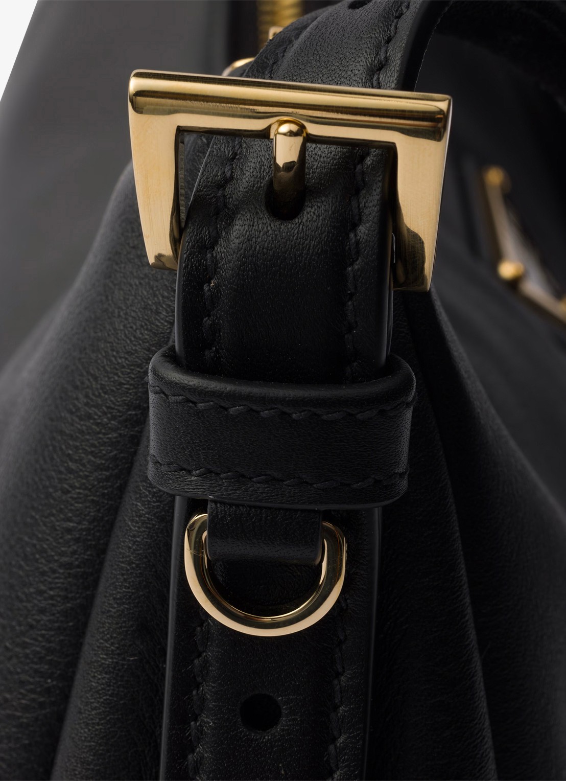 Prada Aimée Medium schoudertas van leer - detail 5 zwart