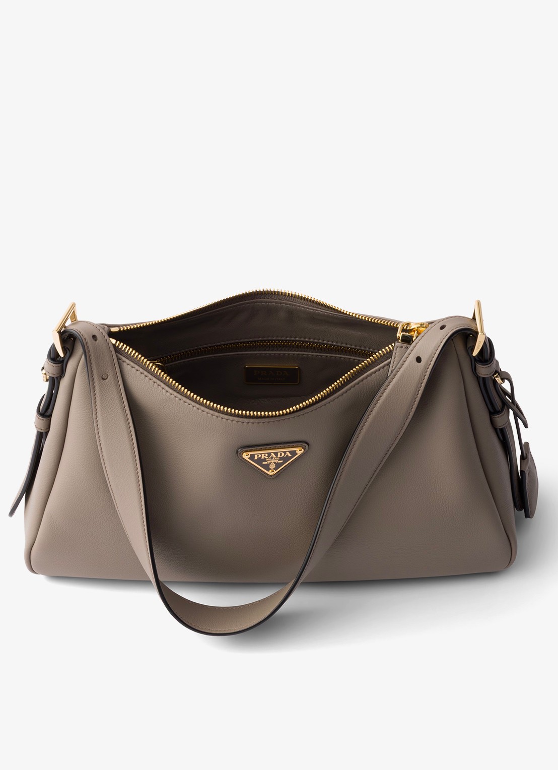Prada Aimée Medium schoudertas van leer - detail 4 taupe