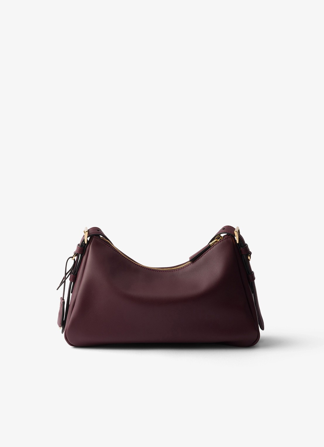 Prada Aimée Medium schoudertas van leer - achterkant 7 bordeauxrood