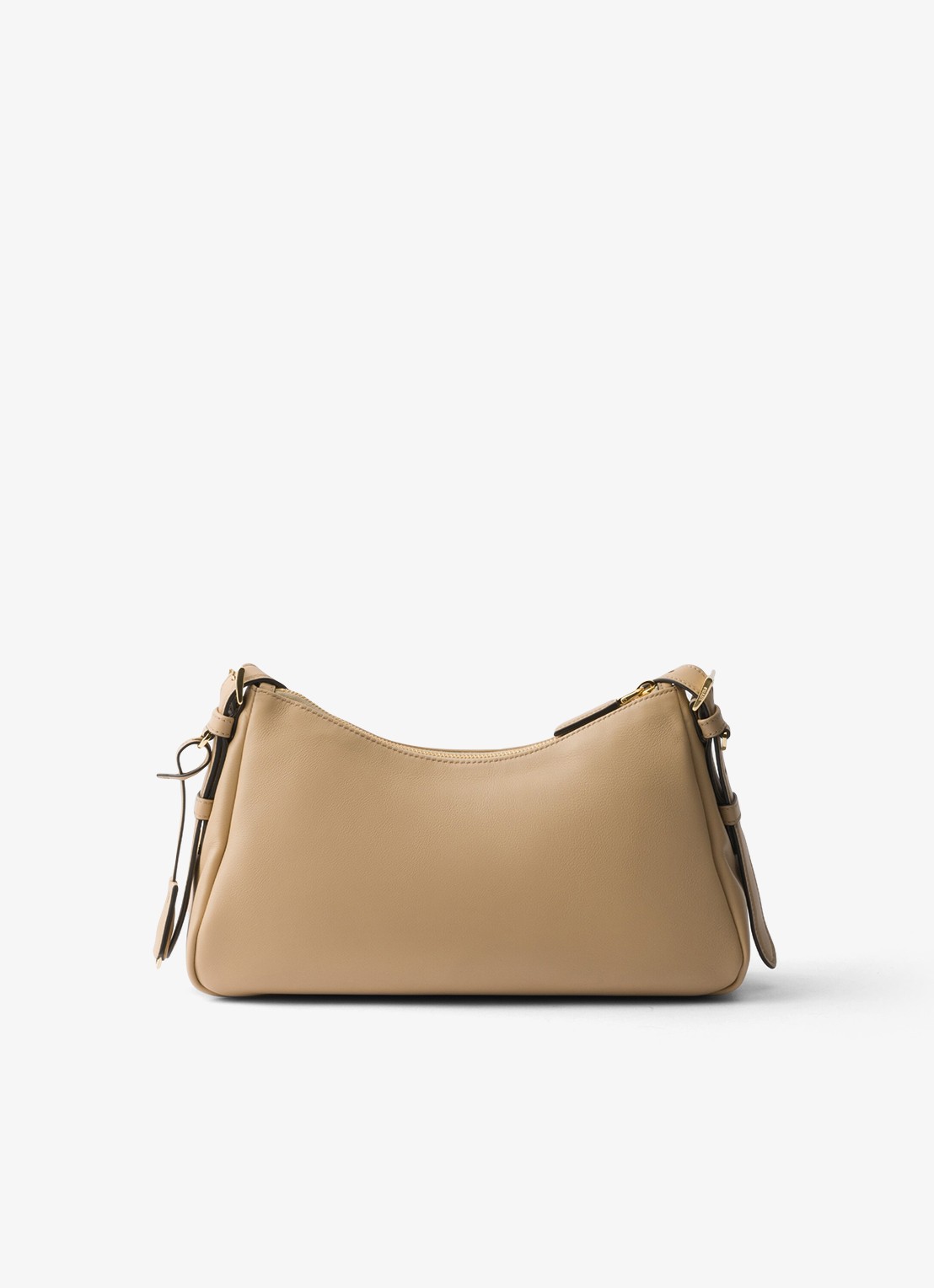 Prada Aimée Medium schoudertas van leer - achterkant 5 beige