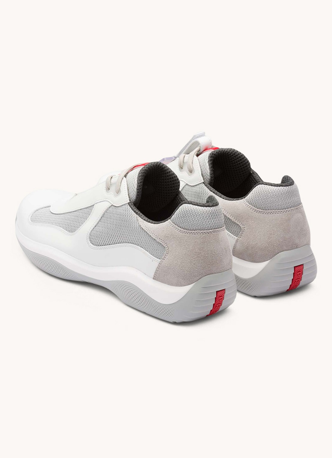 Prada America's Cup Original sneaker met leren details - detail 3 wit