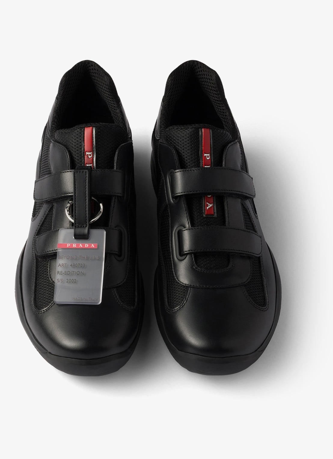 Prada America's Cup Original sneaker met leren details - detail 4 zwart