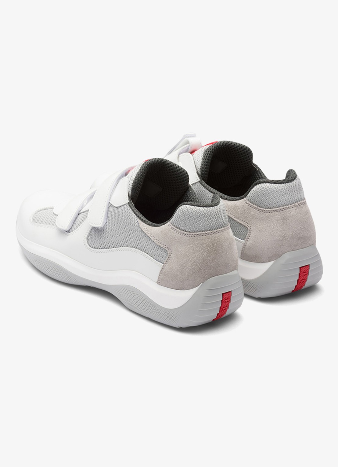 Prada America's Cup Original sneaker met leren details - achterkant wit