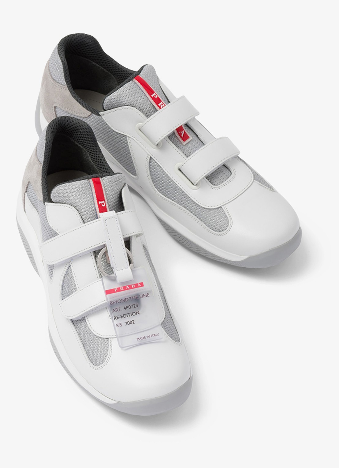 Prada America's Cup Original sneaker met leren details - detail 3 wit