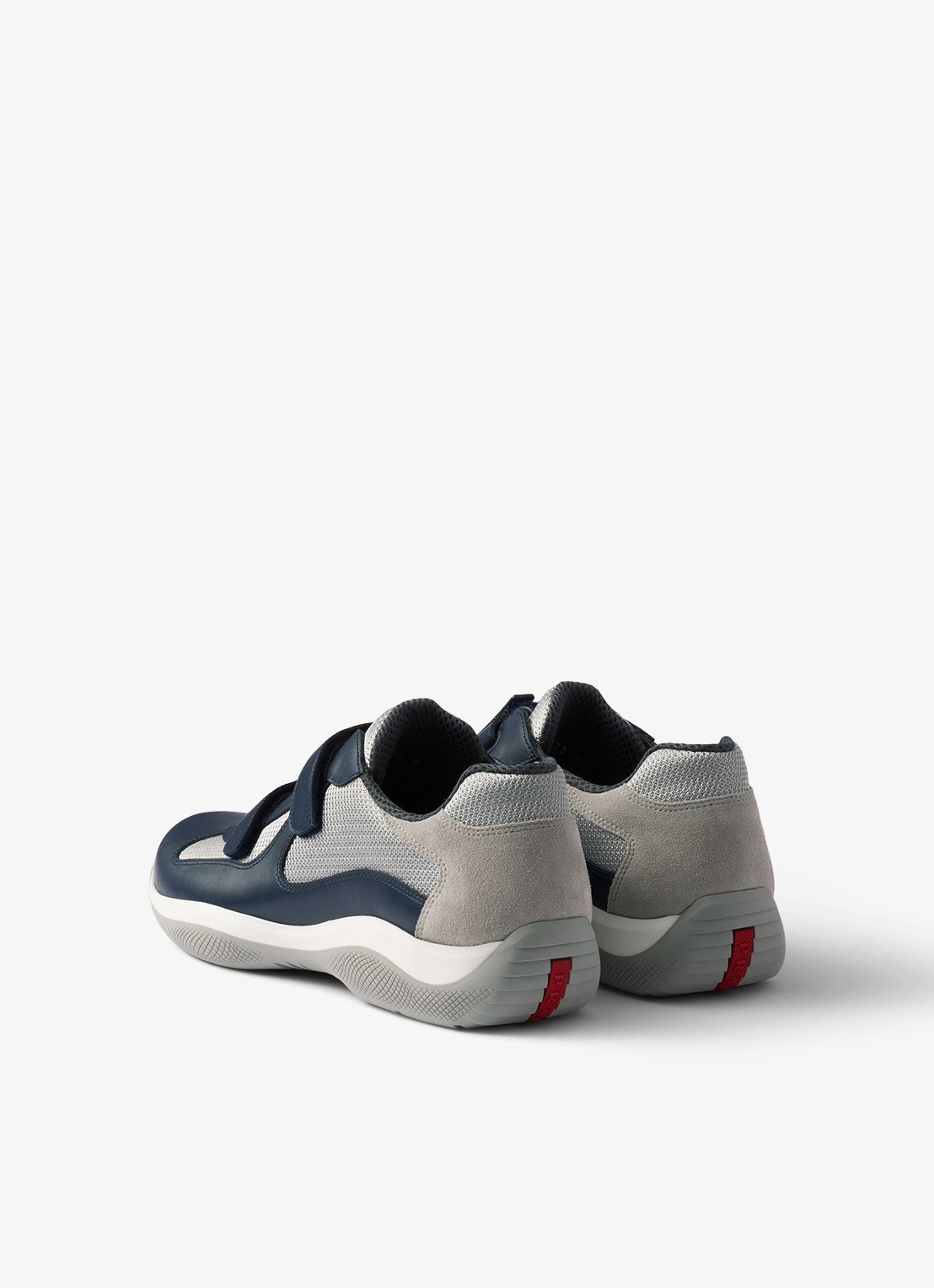 Prada America's Cup Original sneaker met leren details - achterkant 3 donkerblauw