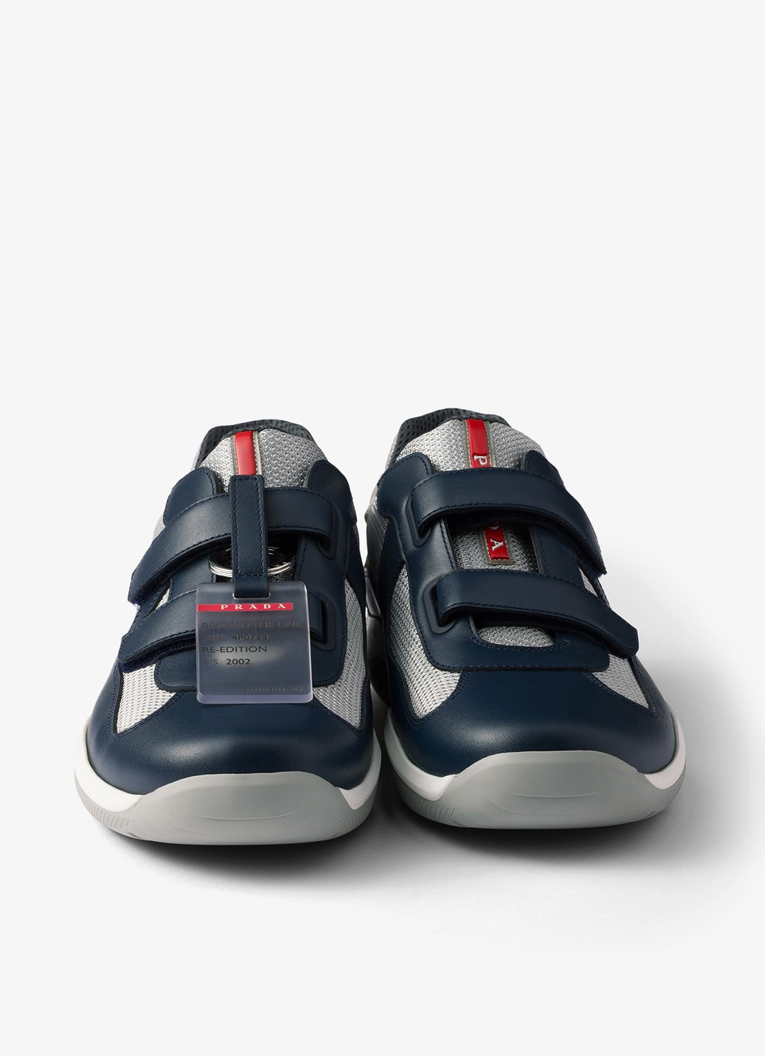 Prada America's Cup Original sneaker met leren details - detail 5 donkerblauw