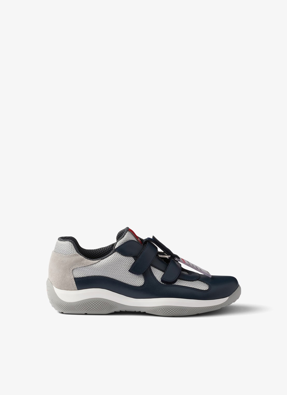 Prada America's Cup Original sneaker met leren details - voorkant donkerblauw