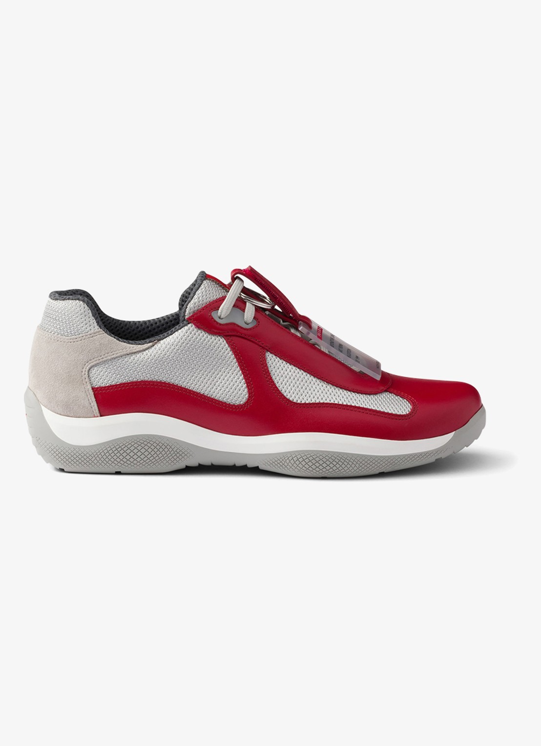 Prada America's Cup Original sneaker met leren details - voorkant rood
