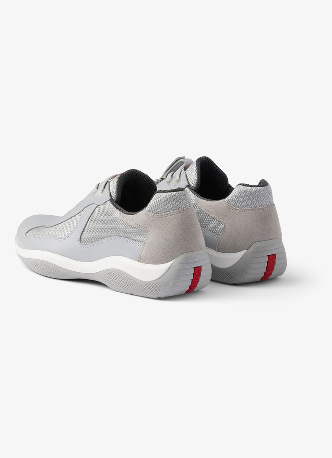 Prada America's Cup Original sneaker met leren details - achterkant 3 lichtgrijs