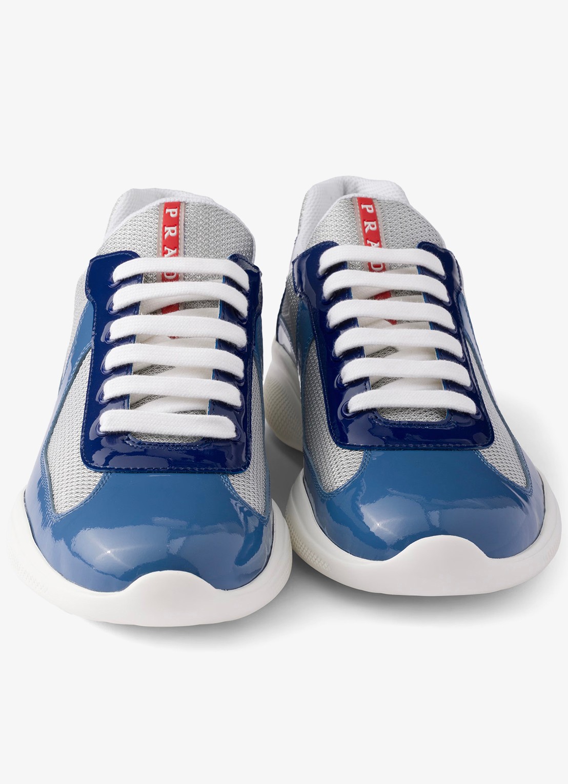 Prada America's Cup sneaker met lakleren details - detail 5 blauw
