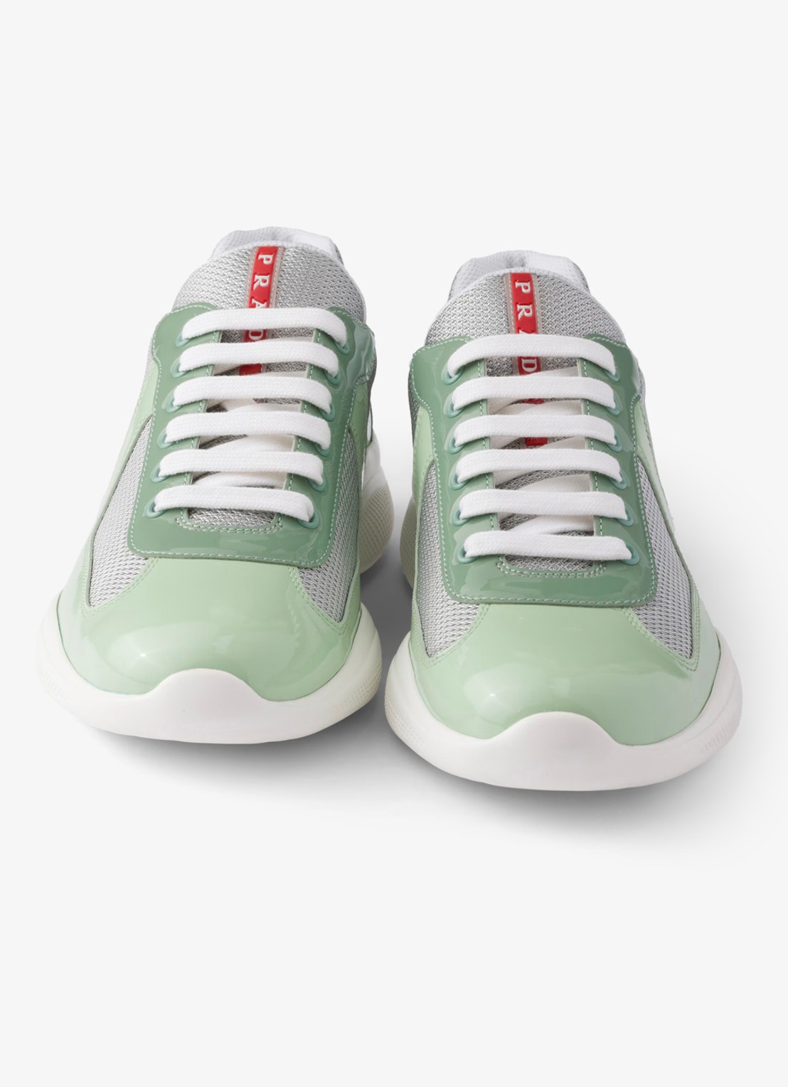 Prada America's Cup sneaker met lakleren details - detail 5 lichtgroen