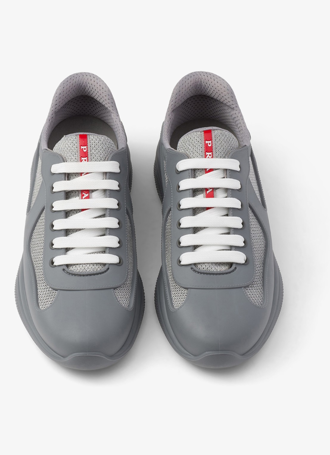Prada America's Cup sneaker met mesh details - detail 4 grijs