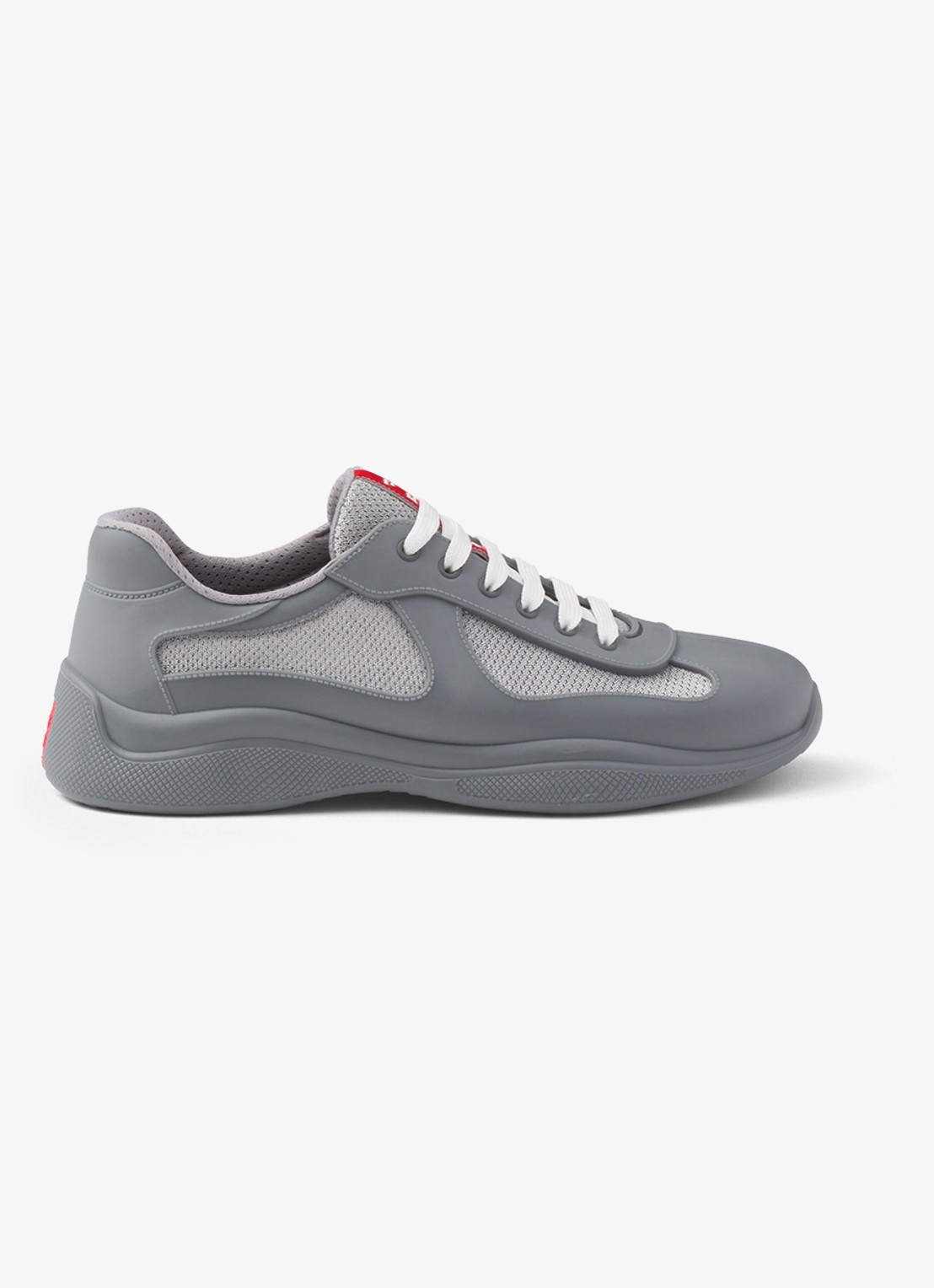 Prada America's Cup sneaker met mesh details - voorkant 3 grijs