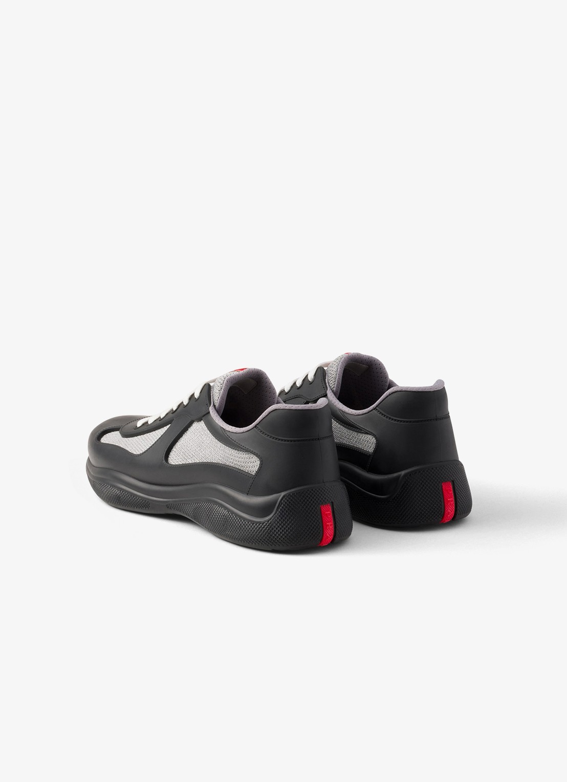 Prada America's Cup sneaker met mesh details - achterkant 7 zwart