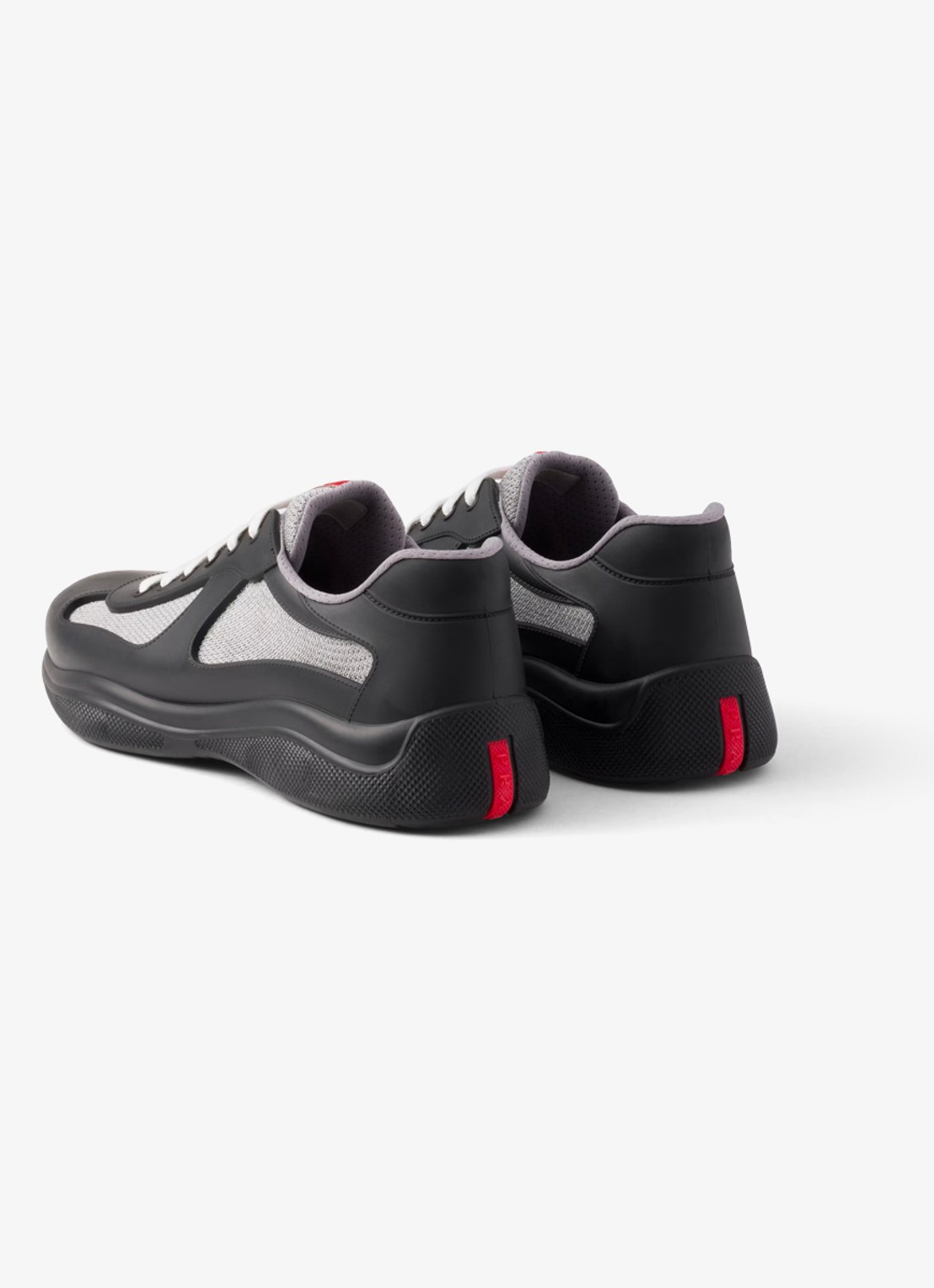 Prada America's Cup sneaker met mesh details - achterkant 3 zwart
