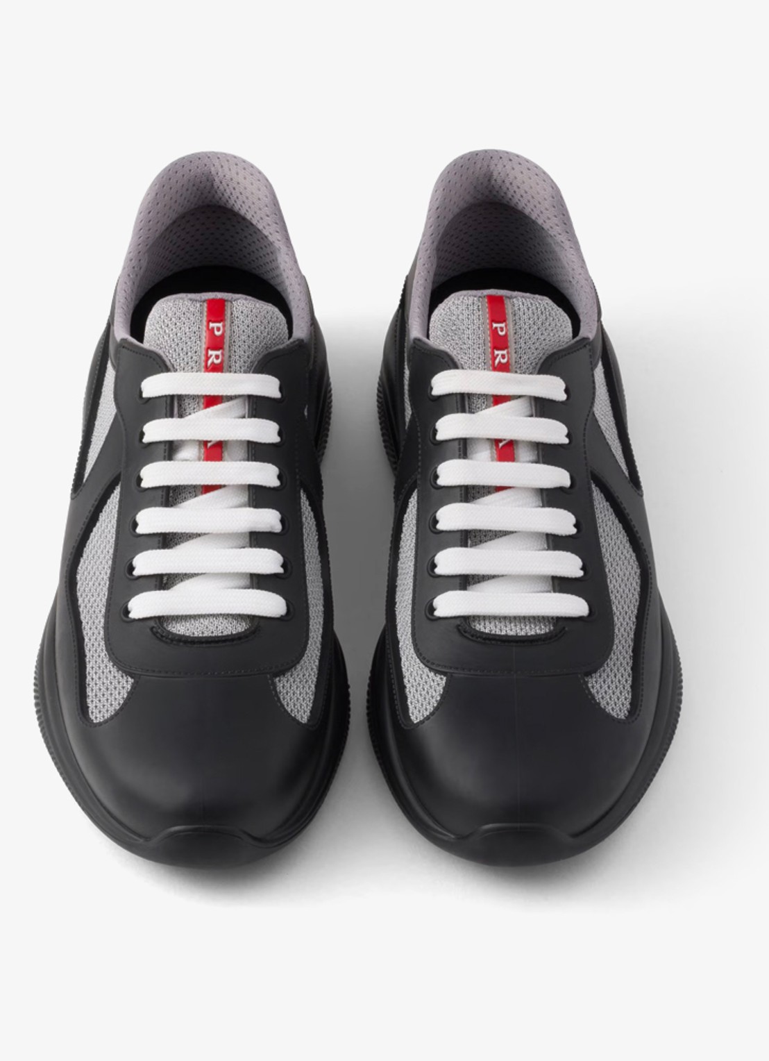 Prada America's Cup sneaker met mesh details - detail 5 zwart