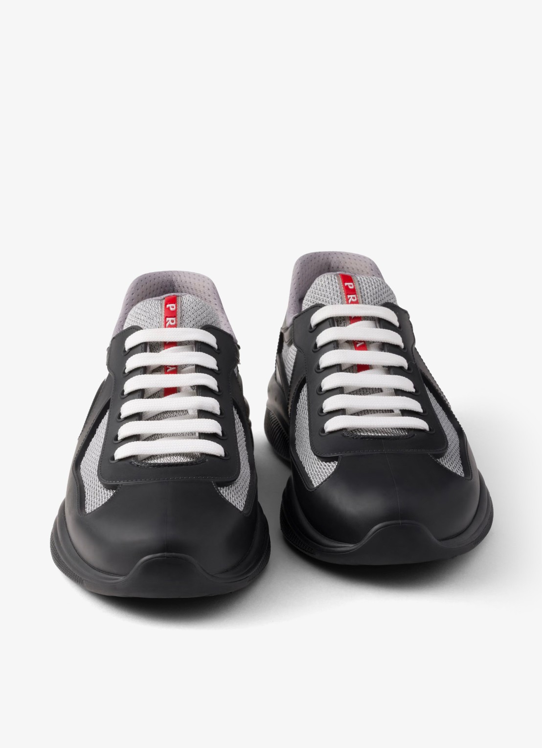 Prada America's Cup sneaker met mesh details - detail 6 zwart