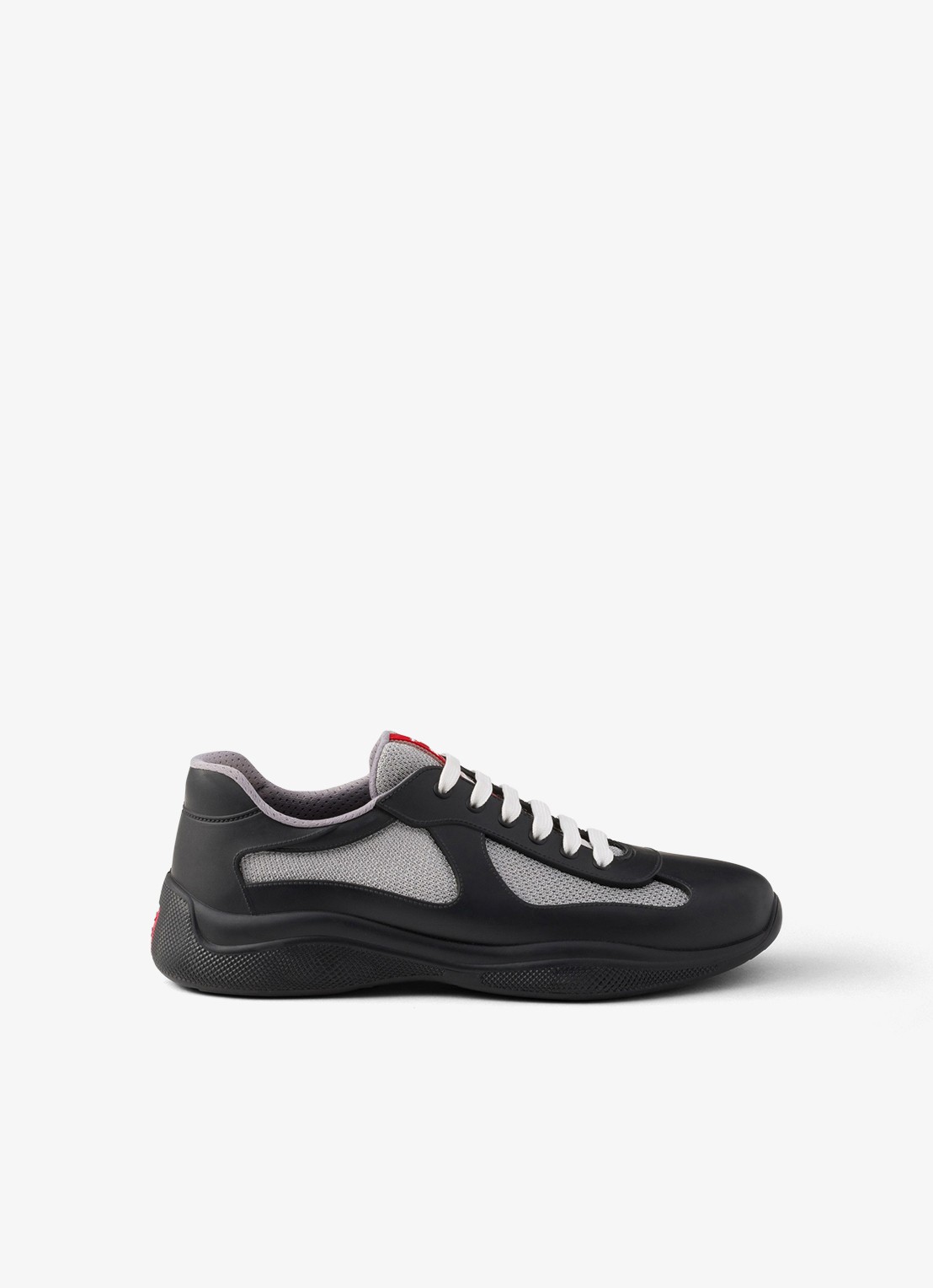 Prada America's Cup sneaker met mesh details - voorkant 2 zwart