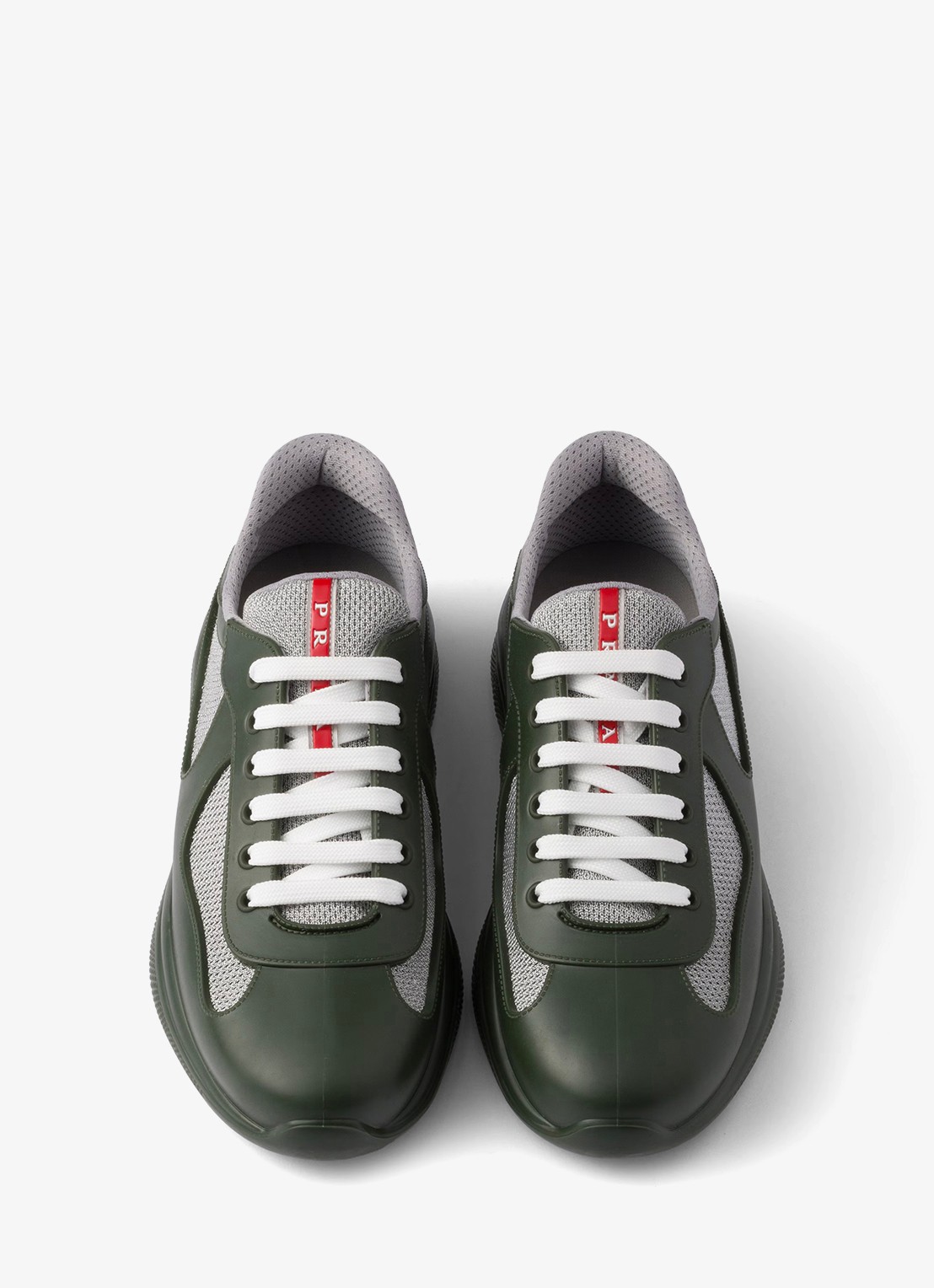 Prada America's Cup sneaker met mesh details - detail groen
