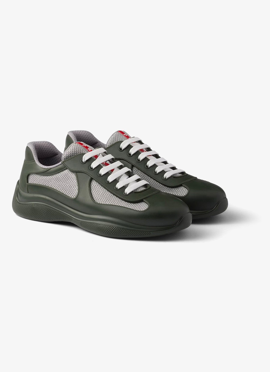 Prada America's Cup sneaker met mesh details - voorkant 5 groen