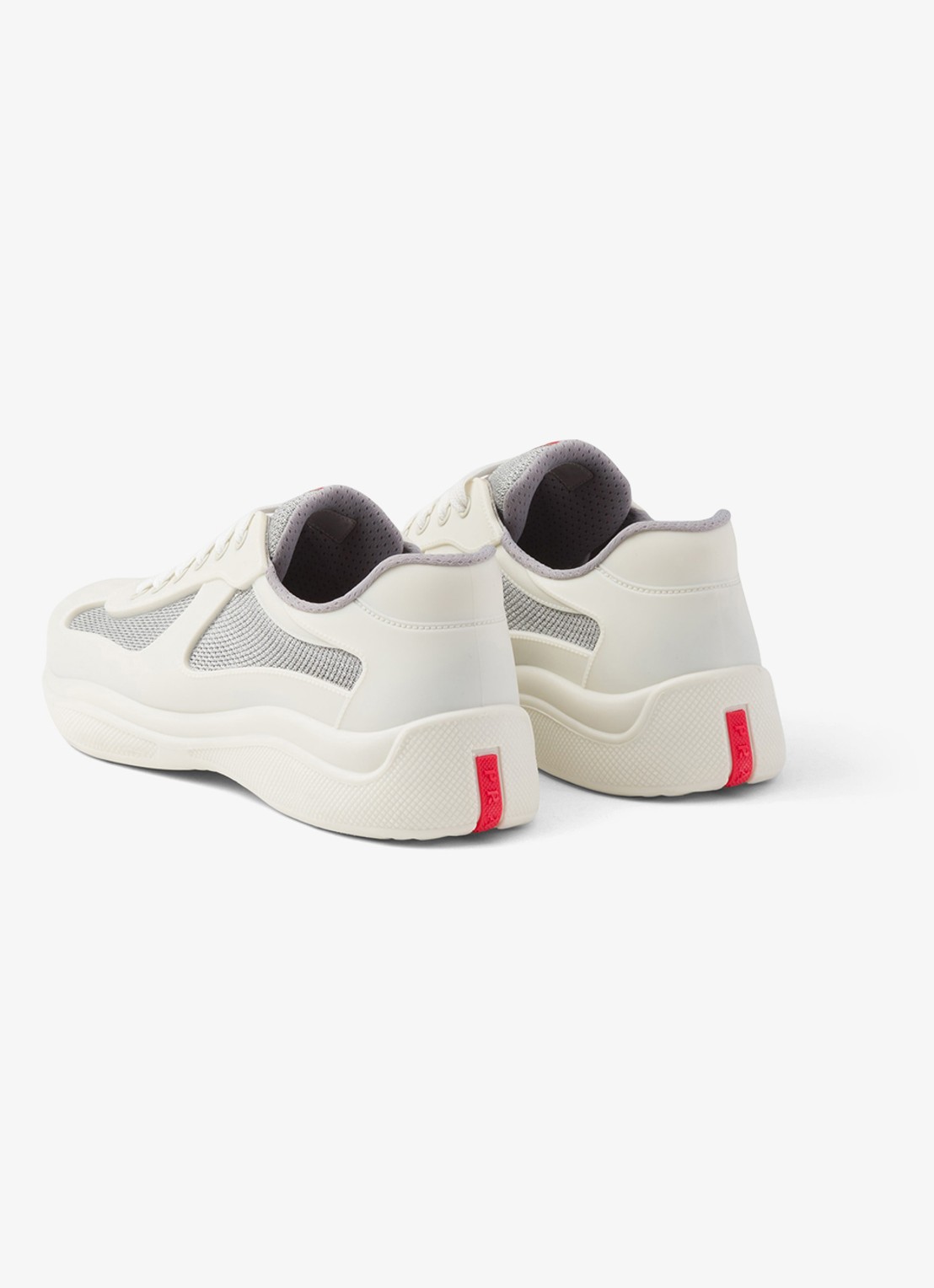 Prada America's Cup sneaker met mesh details - achterkant 3 wit