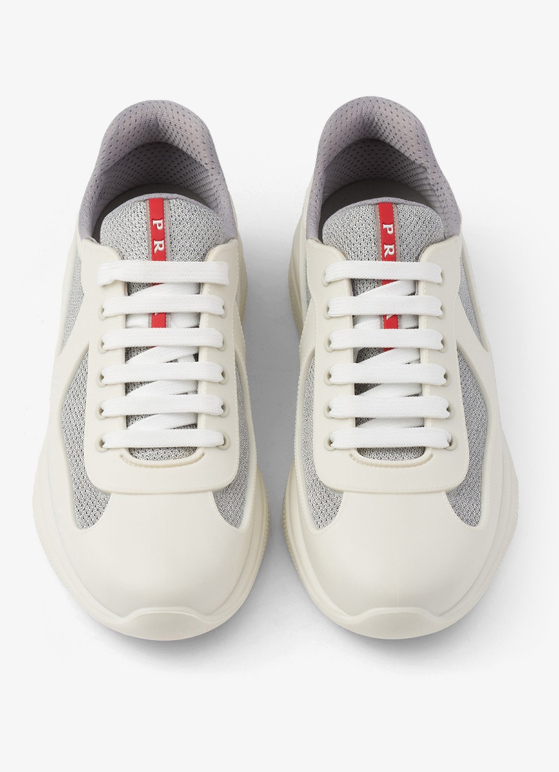 Prada America's Cup sneaker met mesh details - detail wit